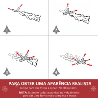 HOMCOM Árvore de Natal Artificial 210cm Ignífugo com 616 Ramos Folhas de PVC Base Dobrável e Suporte Metálico Verde(m-6)