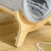 PawHut Cuccia per Gatti a Tunnel con Tiragraffi e Cuscino Imbottito, 41x40x47cm, Grigio(m-7)