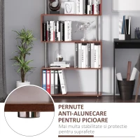 Homcom Biblioteca de Perete in Lemn, Castaniu, 80x30x145cm(m-6)