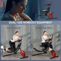 HOMCOM 2-In-1 Abs Trainer and Exercise Bike, with Adjustable Height and Resistance(m-4)