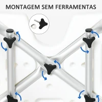 HOMCOM Cadeira para Duche Antiderrapante com Altura Ajustável de 6 Níveis e Apoio para os Braços Regulável 54x52x70-82cm Branco(m-6)