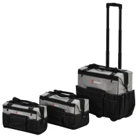 DURHAND® Werkzeugtrolley leer Werkzeugtaschen-Set mit Rollen 3-Größe Oxford-Gewebe(m-1)