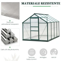Sera de Plante Mare Outsunny 183 x 244 x 213 cm pentru Curte, Uz Exterior, cu Fereastra si Usa, Cadru de Aluminiu, Placi BC(m-5)