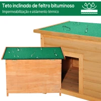 PawHut Casa para Cães de Madeira Casa para Animais de Estimação Elevada com Teto Asfáltico Abatível Impermeável e 4 pés Antiderrapantes 82x58x58cm Madeira(m-5)