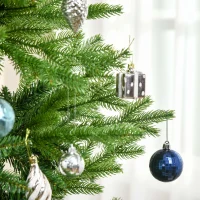 HOMCOM Árvore de Natal Artificial 210cm Ignífugo com 616 Ramos Folhas de PVC Base Dobrável e Suporte Metálico Verde(m-10)