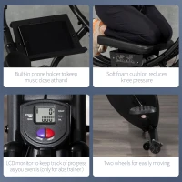 HOMCOM 2-In-1 Abs Trainer and Exercise Bike, with Adjustable Height and Resistance(m-7)