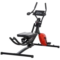 HOMCOM 2-In-1 Abs Trainer and Exercise Bike, with Adjustable Height and Resistance(m-1)