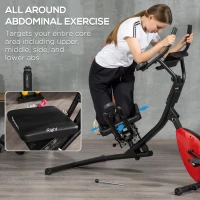 HOMCOM 2-In-1 Abs Trainer and Exercise Bike, with Adjustable Height and Resistance(m-5)