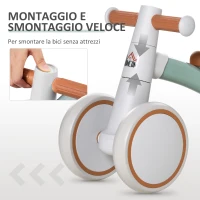 HOMCOM Bici senza Pedali per Bambini 1-3 Anni con Doppie Ruote, Gioco Cavalcabile in Lega di Alluminio, 60x24x37cm, Marrone Verde(m-4)