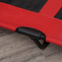 PawHut Cama para Animais de Estimação Cama Elevada para Cães Gatos com Tecido Transpirável para Dormir Relaxar Exterior Jardim Terraço 122x92x23cm Vermelho(m-9)