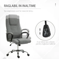 Vinsetto Scaun Ergonomic Birou – Recliner Reglabil, Gri Modern(m-4)