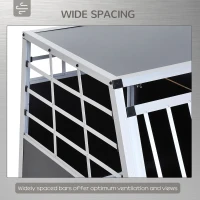 PawHut Transportor pentru Câini din Aluminiu cu Perete Mobil și Închidere, 104x91x69cm(m-5)