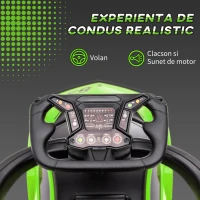 Aiyaplay Masinuta Copii 2‑in‑1 – Lamborghini Verde cu Volan & Claxon(m-6)
