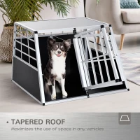 PawHut Transportor pentru Câini din Aluminiu cu Perete Mobil și Închidere, 104x91x69cm(m-4)