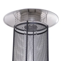 Outsunny® Gas Heizstrahler mit Rädern | Heizpilz | Edelstahl | Schwarz | 53 x 180 cm(m-8)