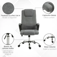 Vinsetto Scaun Ergonomic Birou – Recliner Reglabil, Gri Modern(m-5)