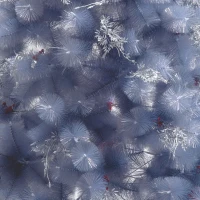 HOMCOM® Weihnachtsbaum 2,1 m Christbaum Kunsttanne 222 Äste mit Beere Metallfuß PET Grau ∅95 x H210 cm(m-8)