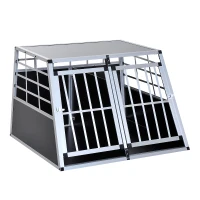 PawHut Transportor pentru Câini din Aluminiu cu Perete Mobil și Închidere, 104x91x69cm(m-1)