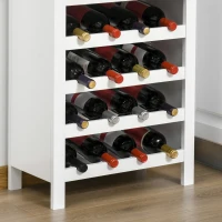 HOMCOM Aparador de Cocina Moderno con 1 Cajón y Botellero para 16 Botellas de Vino Armario Auxiliar 55x30x80 cm Blanco(m-9)