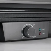 HOMCOM 2000W 3-1 Funktion Kontaktgrill Elektrogrill für 4 Scheibe Indoor-Grill antihaftbeschichtet Tischgrill mit regelbarem Thermostat 180 Grad aufklappbar Alu Stahl Silber+Schwarz 35,1x32,6x15,5 cm(m-9)