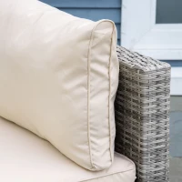 Outsunny Living pentru gradina din Rattan PE din 8 Piese , Gri si Bej(m-10)