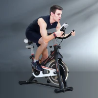 HOMCOM Heimtrainer Indoor-Cycle leiser Betrieb 103 x 48 x 115cm Stahl Schwarz(m-4)