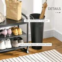 HOMCOM Schuhbank mit 3 Regalen Metall Schwarz(m-7)