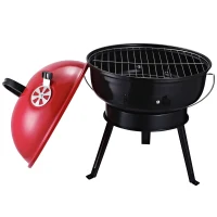 Outsunny® grill kociołkowy grill węglowy kempingowy grill piknikowy przenośny metalowy czerwony(m-11)