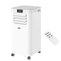 HOMCOM Mobiele airconditioner airconditioner 4 modi afstandsbediening 24u timer ABS wit(m-10)