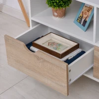 Szafka RTV komoda pod telewizor szafka z szufladami drewno kolor biały+naturalny(m-6)