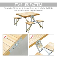 Outsunny STÓŁ KEMPINGOWY DREWNIANY PIKNIKOWY SKŁADANY(m-4)