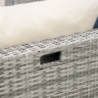 Outsunny Living pentru gradina din Rattan PE din 8 Piese , Gri si Bej(m-12)