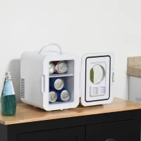 HOMCOM lodówka samochodowa o pojemności 4 l, chłodziarka, minilodówka, 60 W do samochodu i na kemping(m-2)