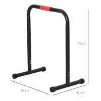 HOMCOM Suporte de treino de barras paralelas para flexões inclinadas construção muscular Calistênicos 63x41x73 cm Preto(m-3)
