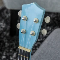 HOMCOM Ukulele Soprano da 21" in Legno Celeste con 4 Corde in Nylon e 2 Plettri(m-9)
