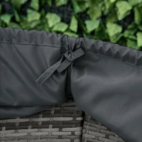 Outsunny Isla de Ratán Modular para Exterior 5 Piezas Tumbona Redonda con Toldo Plegable Cojines Extraíbles Lavables y 3 Almohadas Marco de Metal 175x180x147 cm Gris(m-8)