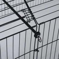 PawHut® Freigehege Kaninchenstall mit Sonnenschutz Metall Beige(m-7)