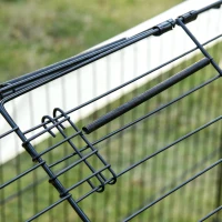 PawHut® Freigehege Kaninchenstall mit Sonnenschutz Metall Beige(m-8)