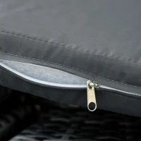 Outsunny Isla de Ratán Modular para Exterior 5 Piezas Tumbona Redonda con Toldo Plegable Cojines Extraíbles Lavables y 3 Almohadas Marco de Metal 175x180x147 cm Gris(m-9)