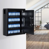 HOMCOM Cassetta Armadietto Portachiavi con Combinazione Codice da Parete o Muro Metallo 30 × 36.5 × 10cm(m-10)