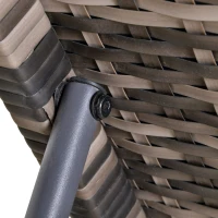 Outsunny Tumbona de Ratán de Jardín con Cojines Acolchados Respaldo Ajustable en 5 Posiciones 2 Ruedas y Tela Extraíble Lavable Carga 160 kg 196x67x96 cm Gris(m-8)