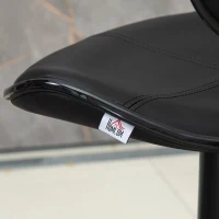 HOMCOM Sgabello da Bar Girevole, Set 2 Pezzi ad Altezza Regolabile con Poggiapiedi, 45.5x46x89.5-109.5 cm, Nero(m-8)