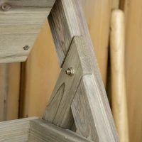 Outsunny Verhoogd Bed Houten Bloemenladder met 3 Planken Plantstappen Naturel(m-7)