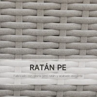 Outsunny Conjunto de Muebles de Jardín 9 Piezas de Ratán para Comedor Sillas Apilables con Cojines Extraíbles Lavables Mesa de Vidrio Templado para Exterior Patio Terraza Gris(m-7)