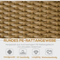 Outsunny 5-delige polyrattan tuinmeubelset, theetafel met aluminium bankkussens(m-4)