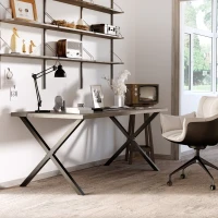 HOMCOM zestaw 2 stalowych nóg stołowych 72 cm stelaż stołu w kształcie litery X czarny(m-2)