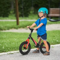 HOMCOM loopfiets kinderloopfiets in hoogte verstelbare Ø12'' rubberen banden zwart(m-2)