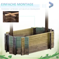 Outsunny verhoogd bed houten fontein met dak bloempot wensput plantenbak(m-7)