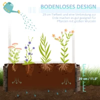 Outsunny verhoogd bed houten fontein met dak bloempot wensput plantenbak(m-5)