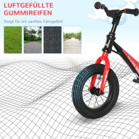 HOMCOM loopfiets kinderloopfiets in hoogte verstelbare Ø12'' rubberen banden zwart(m-5)